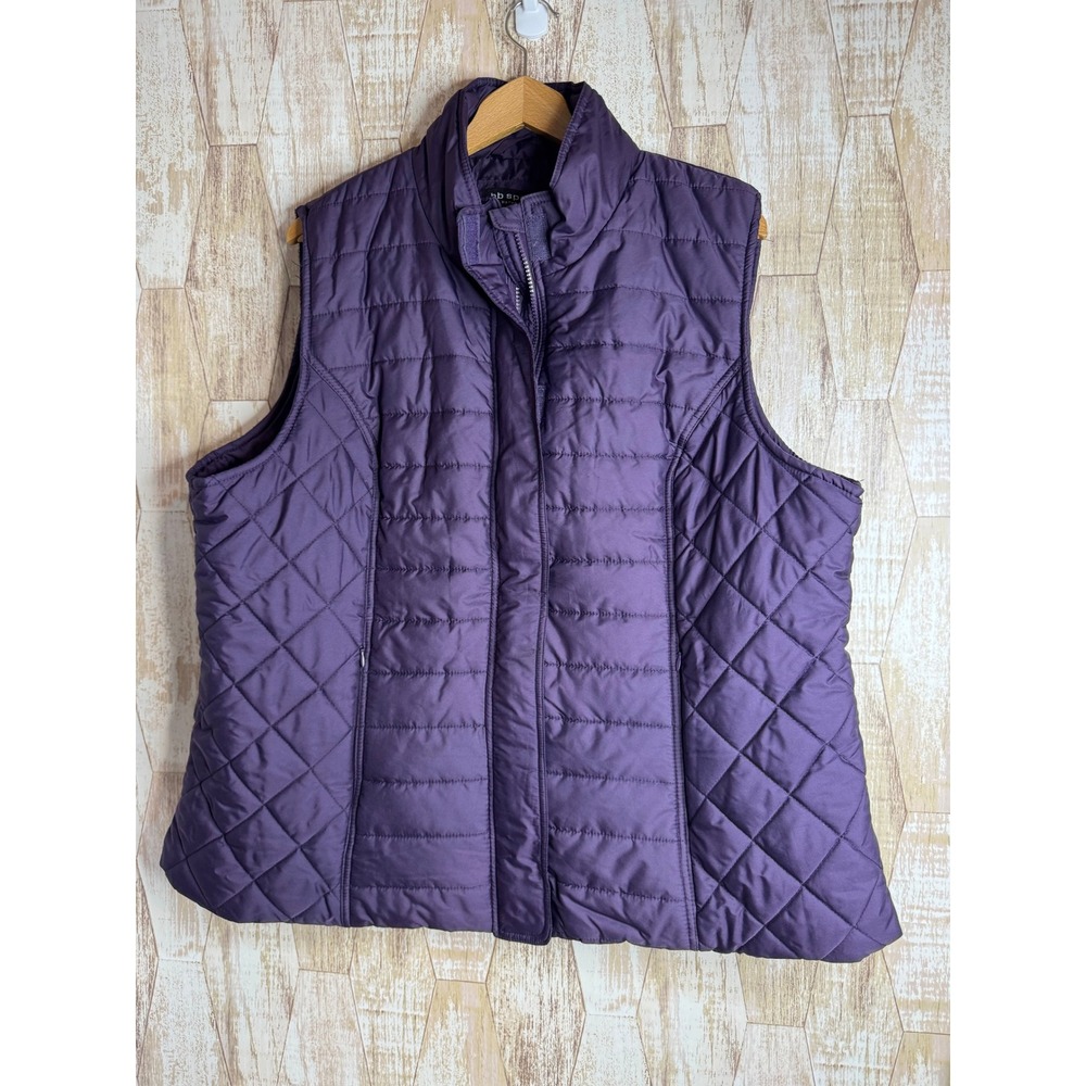 HB Sport by Harve Benard Purple Quilted Puffer Vest Womens 3X